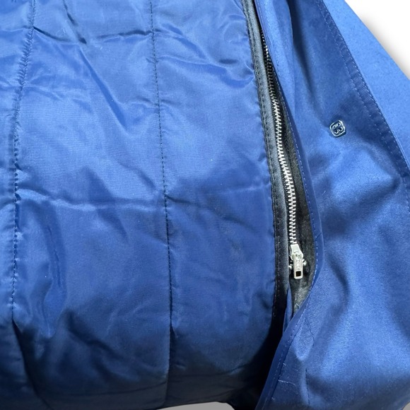 VTG 70s London fog By Wamsutta Blue Trench Coat Size 12 Retro Winter Preppy - Picture 10 of 13